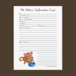 Pet Sitter's Information Postcard - Cat postcards