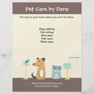 Pet Care Flyers & Programs | Zazzle