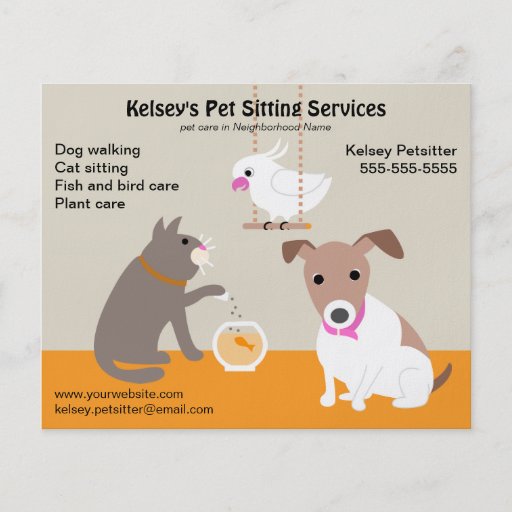 Pet Sitting Business Advertising Custom Flyer | Zazzle