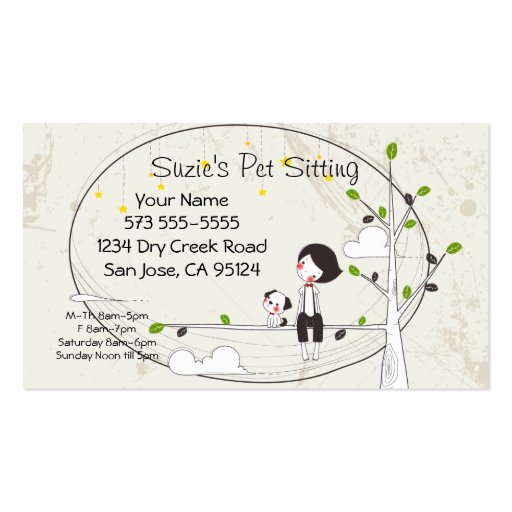 Pet Sitting Service Business Card