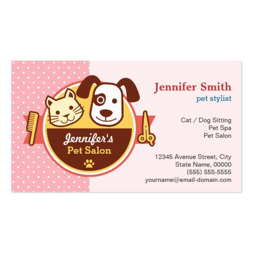 Pet Spa Salon - Appointment Card Business Card (front side)