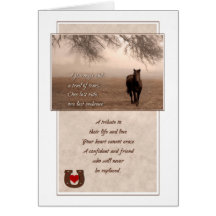 Pet Sympathy Loss of a Horse Cards
