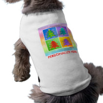 Pet Tees - Pop Art Christmas Trees pet clothing by Happy_Holly_Daze Pet Tees - Pop Art Christmas Trees pet clothing