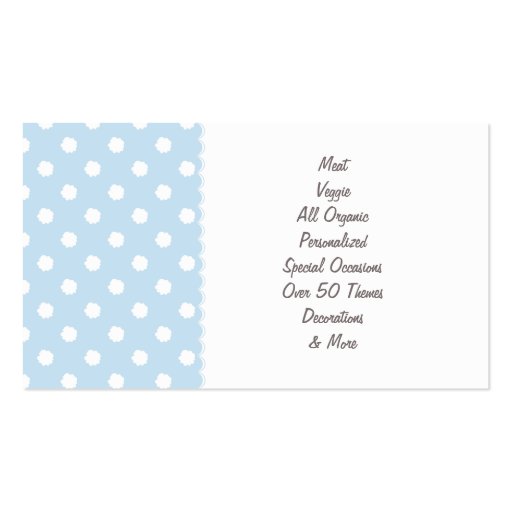 Pet Treats Bakery n Parties Pug Baby Blue Business Card Template (back side)