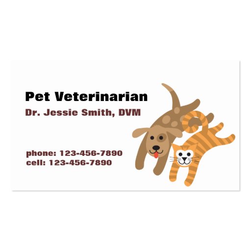 Pet Veterinarian/ Pet Care Business Card (front side)