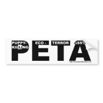 PETA Sticker bumper stickers by firearmsandfreedom PETA Sticker bumper stickers