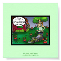 PETA & The Crabgrass Cartoon Funny Poster posters