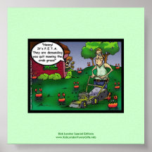 PETA & The Crabgrass Cartoon Funny Poster