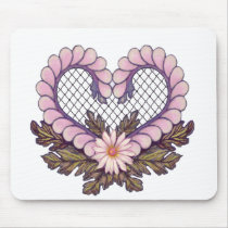 Petal Mesh Heart Pink Mousepads