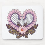 Petal Mesh Heart Pink Mousepads