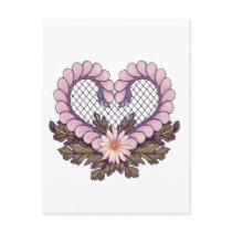 Petal Mesh Heart Pink Post Cards