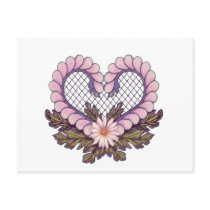 Petal Mesh Heart Pink Post Cards