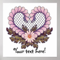 Petal Mesh Heart Pink Print