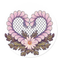 Petal Mesh Heart Pink Stickers