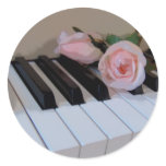 Petal Pink Keys Round Stickers