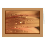 Petals and Water Droplets Birthday Card