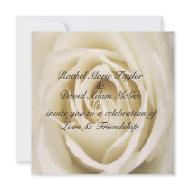 Petals Of Love, White,  Wedding Invitations