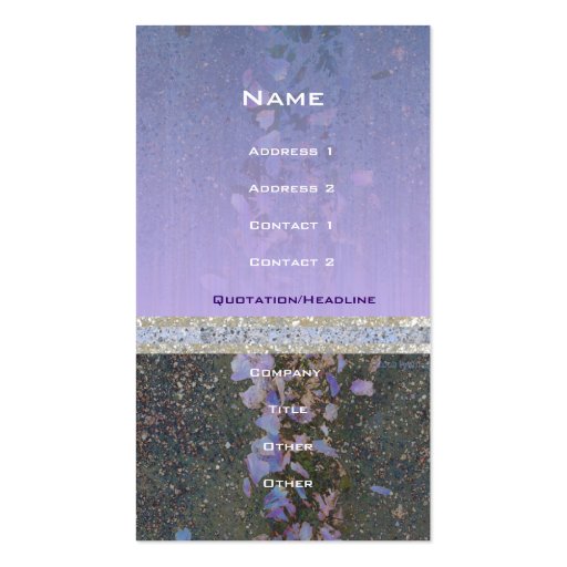 Petals Pavement Purple Profile Card Business Card Template