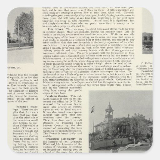 Petaluma Residences, California Square Sticker