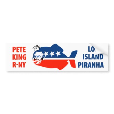 Pete King Long Island Piranha Bumper Sticker by headlinegrafix