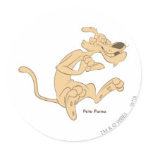 Pete Puma Excited Round Stickers