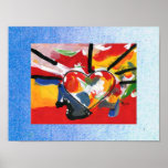 Peter Max art style love heart painting posters
