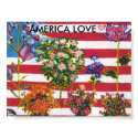 Peter Max Style Flag with Flowers Poster posters