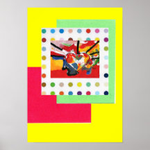 Peter Max style Heart art painting posters