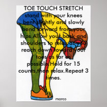 Peter Max style Pop art Toe touch stretch Poster