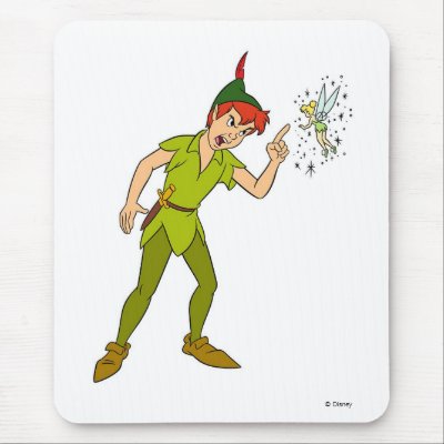 Mousepad Disney Peter Pan Peter Pan pointing at Tinker Bell