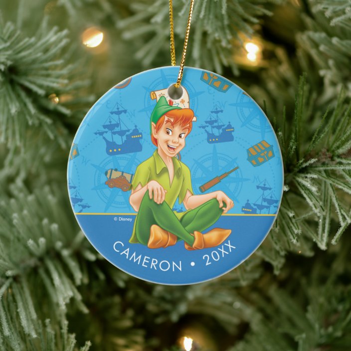 Peter Pan Sitting Down Ceramic Ornament Zazzle