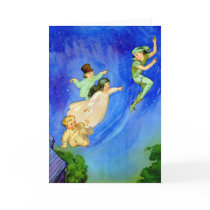 PETER PAN, WENDY, JOHN AND MICHAEL FLY AWAY GREETING CARD