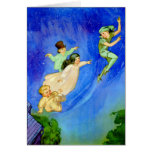 PETER PAN, WENDY, JOHN AND MICHAEL FLY AWAY GREETING CARD
