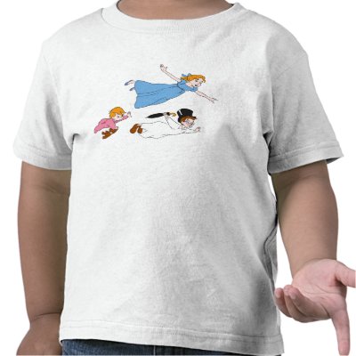 Peter Pan's Wendy, John and Michael Darling Flying t-shirts