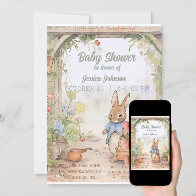 Peter Rabbit Baby Shower Invitation Zazzle