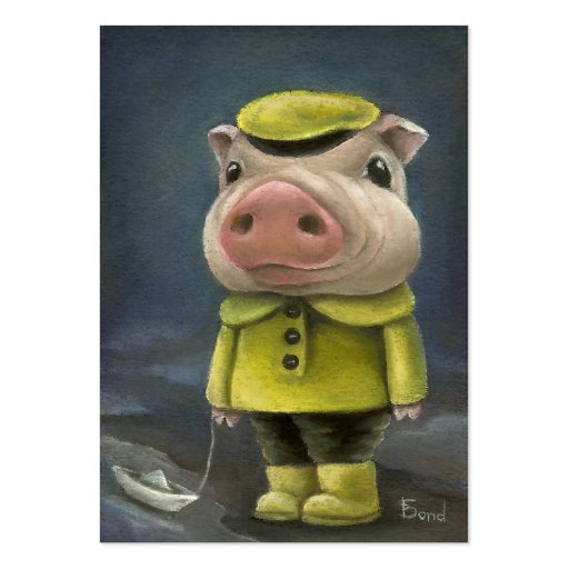 Peter the pig sailing his boat business card (front side)