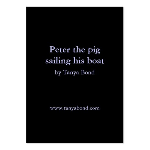 Peter the pig sailing his boat business card (back side)