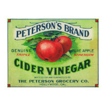 Peterson's Cider Vinegar Label Stretched Canvas Print