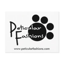 Peticular Fashions Logo postcards