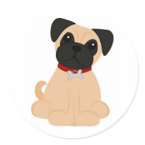 Peticular Fashions - Pug Round Sticker
