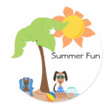 PeticularFashions SummerFun Sticket Round Stickers