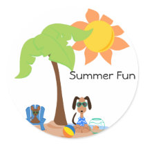 PeticularFashions SummerFun Sticket Round Stickers