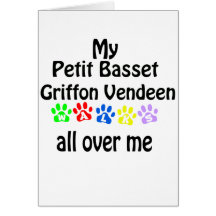 Petit Basset Griffon Vendéen Walks Design Greeting Cards