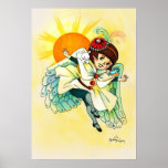 Petite Angel Spirit with bunny and bird posters
