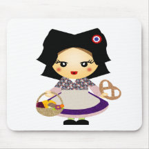 Petite fille alsacienne mouse pad