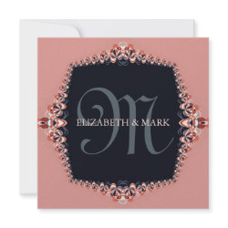 Petite Orchid Pink Monogram Wedding Invitation by Paperstation