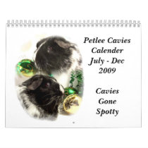 Petlee Cavies Calender  July - Dec  2009 Calendar