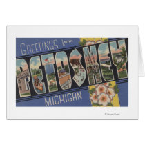 Petoskey, Michigan - Large Letter Scenes Card