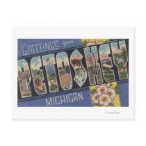 Petoskey, Michigan - Large Letter Scenes Postcard