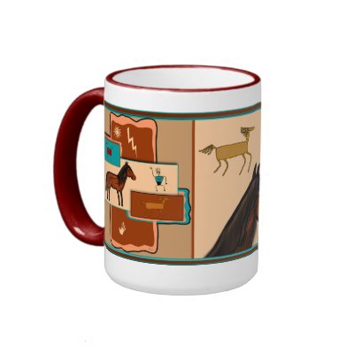 Petroglyph Horses Coffee Mug by ZiaSun
